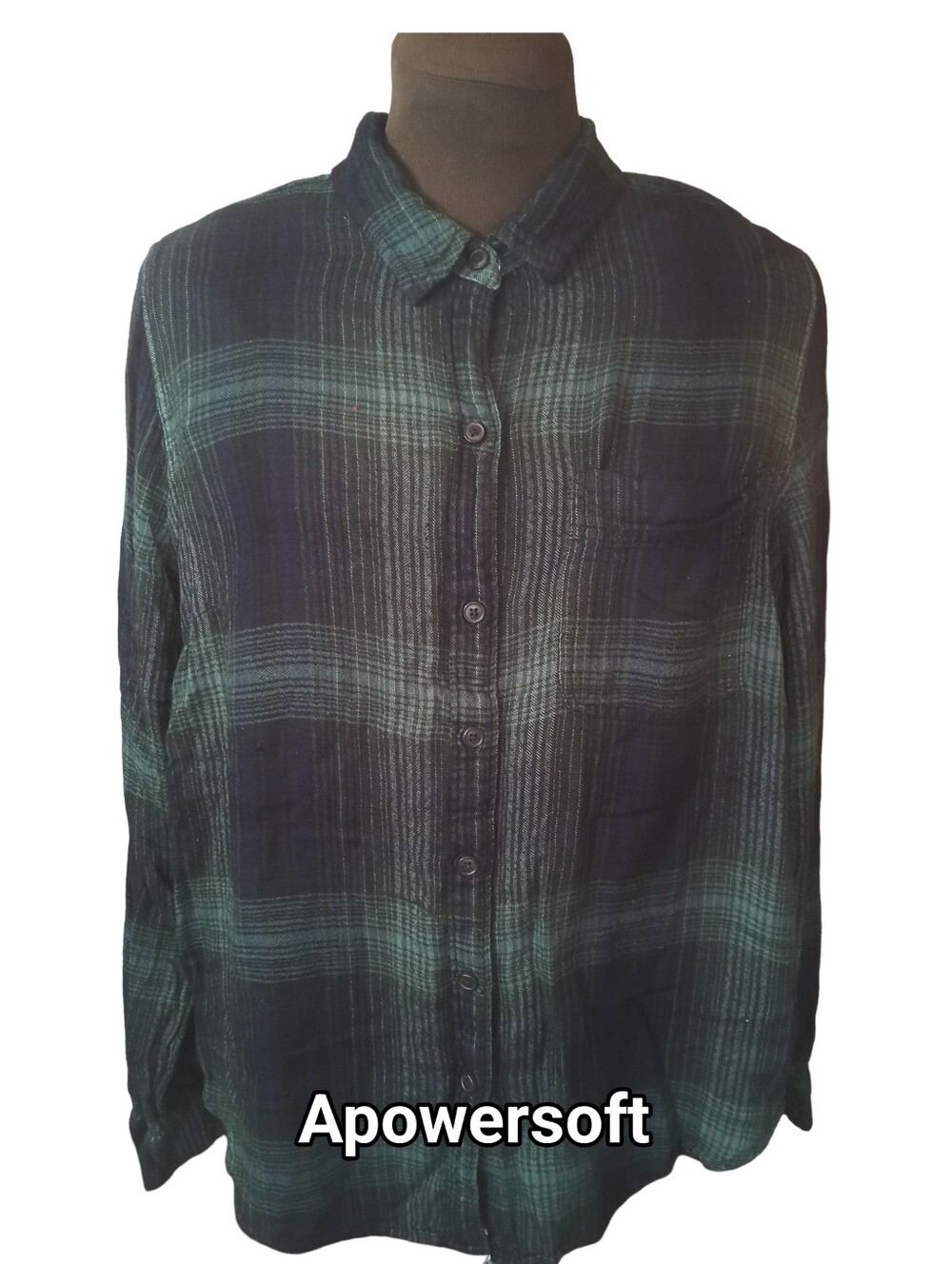 Men's Green Plaid Button-Up Shirt